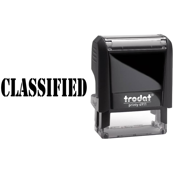 Bold Classified Stencil Rubber Stamp - Simply Stamps