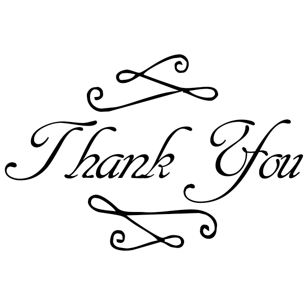 Fancy Script Thank You Rubber Stamp Simply Stamps