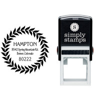 Hampton Leaf Wreath Address Stamp Simply Stamps